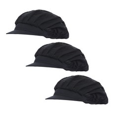 Aripple 食品工廠 廚房 餐廳 衛生料理帽 全網眼, 黑色, 3個