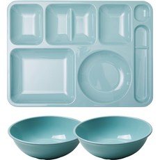 餐盤達人 韓式餐盤 + 麵碗 2件組, 祖母綠薄荷, 1套