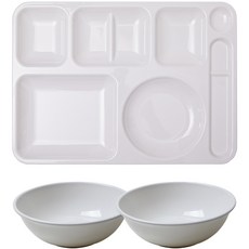 餐盤達人 韓式餐盤 + 麵碗 2件組, 純淨白, 1套