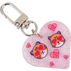 LOCKERDIUM KIA老虎黑色粉色閃亮鑰匙圈, 粉色