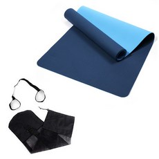 That's That高級圖案TPE瑜珈墊+網狀收納袋, 藍色