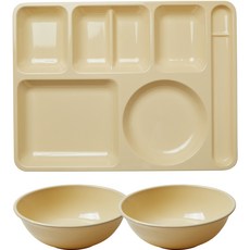 餐盤高手 兒童韓式餐盤 + 麵碗 2件組, 香草冰淇淋, 1個