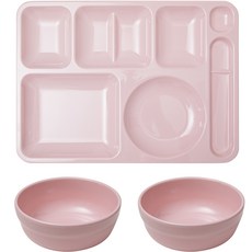 便當之王韓式便當盤+韓式碗 2入組, 桃粉色, 1組