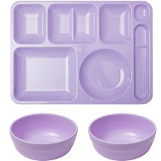 餐盤達人 韓式餐盤 + 韓式碗 2入組, 紫丁香紫, 1套