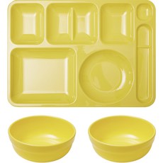 餐盤達人 韓式餐盤 + 韓式碗 2入組, 檸檬黃, 1套