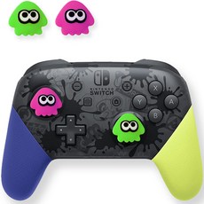 UPMARKET Akitomo 斯普拉遁 主機控制器搖桿帽 魷魚造型 粉紅色 2入 + 綠色 2入 套組, 1套, 單一商品