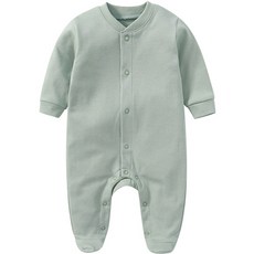 Bebeniz 嬰幼兒全開扣素色連腳連身衣