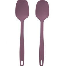 Kitchen Factory 矽膠副食品多功能湯匙組, 多功能湯匙 + 方形料理匙, 酒紅色, 1個