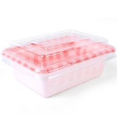 The Pack Company F-1 迷你格紋便當盒 粉紅色, 100個, 1入