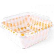 The Pack Company F-4 方形格紋便當盒 黃色, 100個, 1入