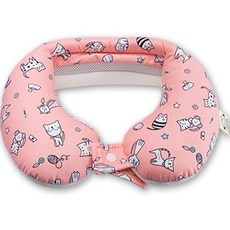 Sewingyul 嬰兒睡眠頸枕, 睡覺貓咪粉紅色