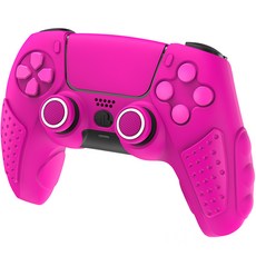 업마켓 良值 DualSense 遊戲主機控制器 矽膠保護套 3代 多合一套裝 粉紅色, 1套, 單一商品