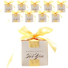 메이크마인 석고방향제 결혼식 돌잔치 칠순 선물 포장 박스 6.5 x 6.5 x 6.5cm, 엘로우, 10개