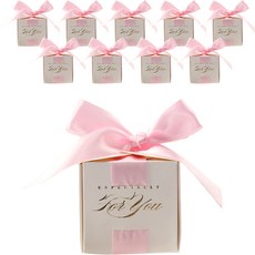 메이크마인 석고방향제 결혼식 돌잔치 칠순 선물 포장 박스 6.5 x 6.5 x 6.5cm, 핑크, 10개