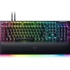 RAZER 雷蛇 BlackWidow V4 Pro Linear KR 有線標準型鍵盤, 黑色, RZ03-0468, 綠軸