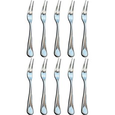 Willive 韓國製 304不鏽鋼 Nino 餐具 牡蠣叉, 10個, 銀色