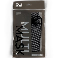 GowoonGolf 泡泡紗多功能蝴蝶結口罩, 黑色