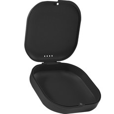 波浪紋便攜式維持器矯正器假牙收納盒, 黑色