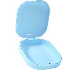 波浪紋便攜式維持器矯正器假牙收納盒, 藍色