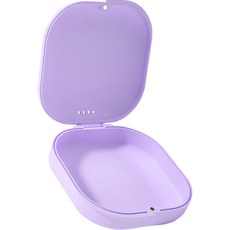 波浪紋便攜式維持器矯正器假牙收納盒, 紫色