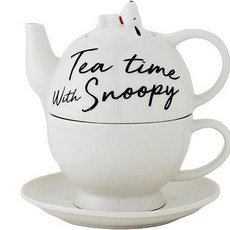 보프렌즈 스누피 티포원 티팟 + 머그잔 + 컵받침 세트, 혼합색상, 1개