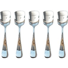 Williv 304 Stenino 餐具方形冰淇淋勺, 銀色, 5支