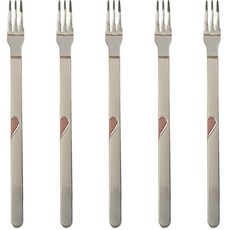 HAEMO Willive 韓國製 304不鏽鋼 組合愛心餐具 茶叉 紅色, 5個, 單品