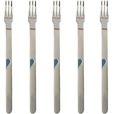 HAEMO Willive 韓國製 304不鏽鋼 組合 愛心餐具 茶叉 藍色, 5個, 單品