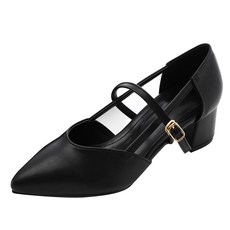 GODSHOE Fior交叉瑪莉珍側邊鏤空中跟鞋 5cm