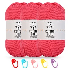 니뜨 코튼돌실 50g x 3p + 단수링 5p 세트, 1개, 16 코랄