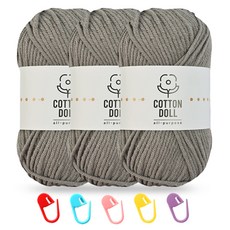 니뜨 코튼돌실 50g x 3p + 단수링 5p 세트, 1개, 22 도브그레이