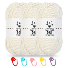 針織棉 dolsil 50g*3p+單環 5p 套組, 2 象牙, 1個