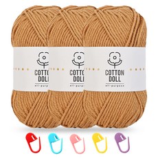 니뜨 코튼돌실 50g x 3p + 단수링 5p 세트, 1개, 36 카멜