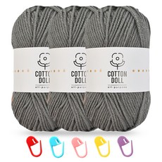 니뜨 코튼돌실 50g x 3p + 단수링 5p 세트, 1개, 21 진그레이