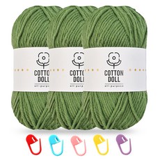 니뜨 코튼돌실 50g x 3p + 단수링 5p 세트, 1개, 27 연카키