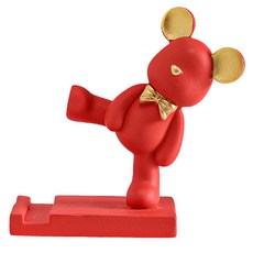 小熊手機支架裝飾支架 紅色, 1個