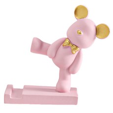 小熊手機支架 裝飾立架 粉紅色, 1個