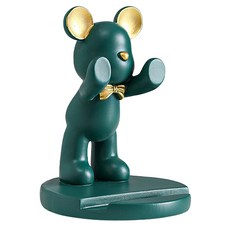 小熊手機支架裝飾推桿 綠色, 1個