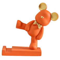 小熊手機支架裝飾支架 橘色, 1個