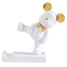 小熊手機支架裝飾 Kick 白色, 1個