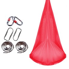 Yoonslabs 家用彈力繩結瑜珈吊床, 紅色, 1個