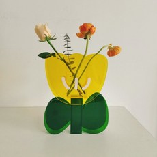 Funny Seller INS風北歐風壓克力花瓶, 黃綠色