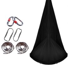 Yoonslabs 家用彈力繩結瑜珈吊床, 黑色, 1個