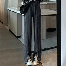 구디프 여성용 슬릿 포인트 와이드 코듀로이 팬츠 롱