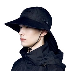 TECH SKIN Rain Flex高爾夫漁夫帽 後帽簷加寬型, 黑色, 1個