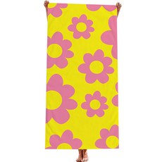 Yums 花朵大型海灘巾, 1個, 粉黃色