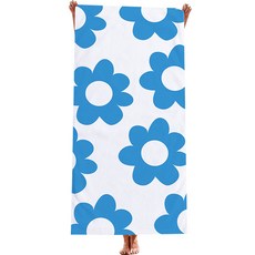 Eumes 花朵大型海灘巾, 1個, 藍色