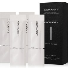 GIOVANNY 차량용 하프스틱 디퓨저 리필, 화이트 머스크, 4개