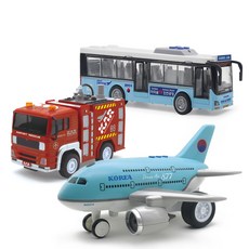 Bandi Toy 機場飛機+禮車+消防車 3種組, 混合顏色