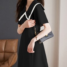 Paperments 大蝴蝶結設計夏季正裝賓客穿搭洋裝 04420, 黑色